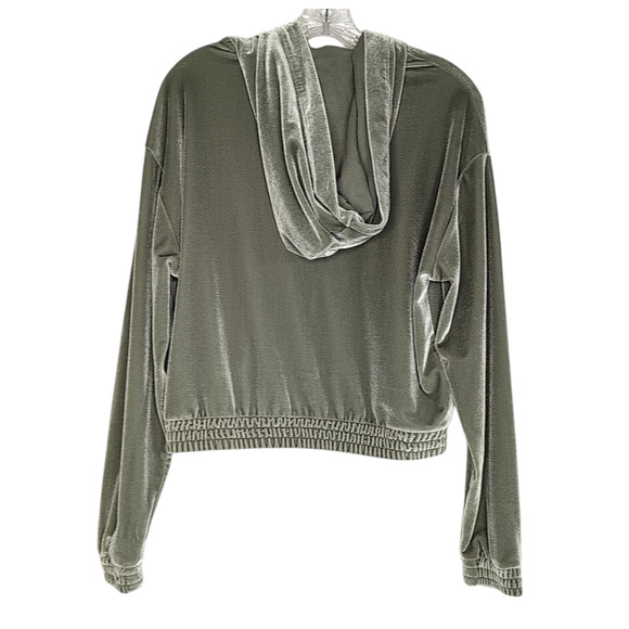 Victoria's Secret PINK green velour hooded sweatshirt, size small - Picture 2 of 6